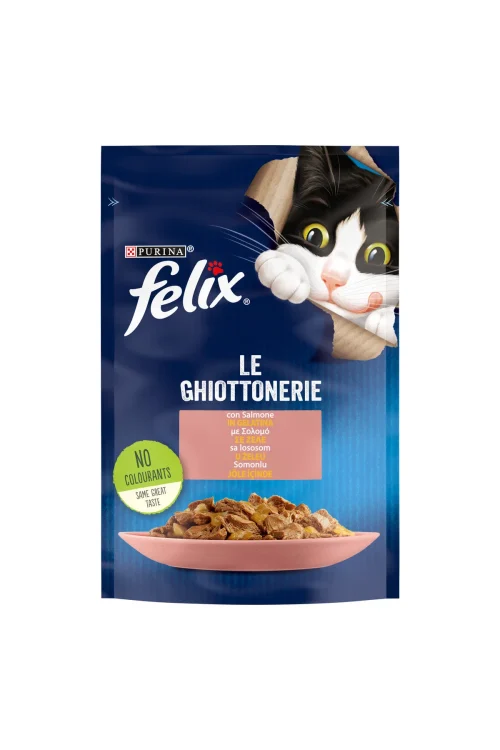 پوچ گربه فلیکس مدل ماهی سالامون 85 گرم | Felix Somonlu Yaş Kedi Maması 85 Gr